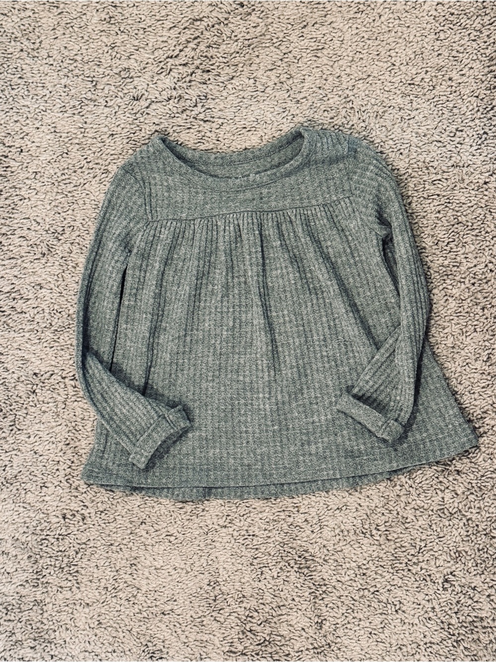 Girls Ribbed Knit Long-Sleeve Top